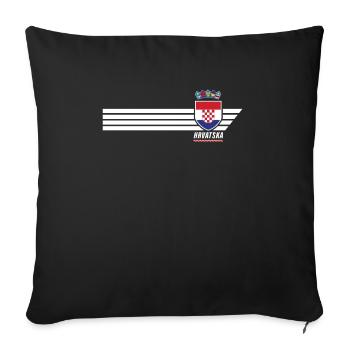 Croatia Hrvatska Patriotism Football Fan Jersey - Sofa pillowcase 17,3'' x 17,3'' (45 x 45 cm) - black - Front
