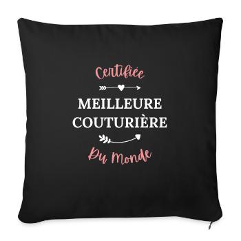 Certifiée meilleure couturière du monde - Housse de coussin décorative 45 x 45 cm - noir - Devant
