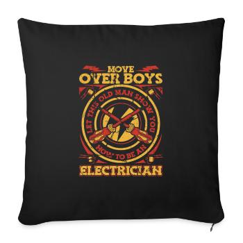 Électricien Technicien en électronique Profession d’artisan - Housse de coussin décorative 45 x 45 cm - noir - Devant