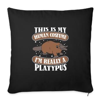 Platypus Animal - Sofa pillowcase 17,3'' x 17,3'' (45 x 45 cm) - black - Front