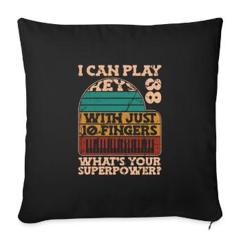 Piano Klavier Instrument de piano - Housse de coussin décorative 45 x 45 cm - noir - Devant