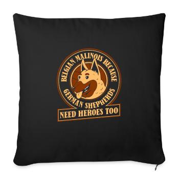 Malinois Dog - Sofa pillowcase 17,3'' x 17,3'' (45 x 45 cm) - black - Front