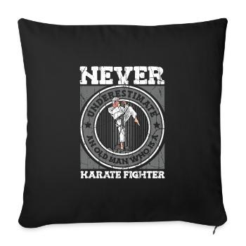 Karaté Karaté Combattant Arts Martiaux - Housse de coussin décorative 45 x 45 cm - noir - Devant