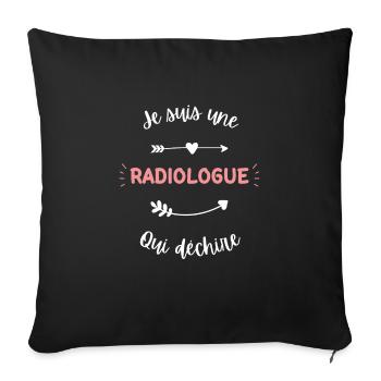 Je suis une radiologue qui déchire - Housse de coussin décorative 45 x 45 cm - noir - Devant