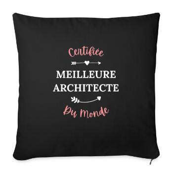 Certifiée meilleure architecte du monde - Housse de coussin décorative 45 x 45 cm - noir - Devant