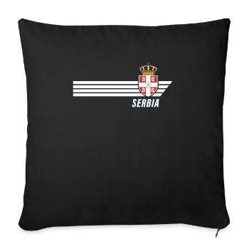 Serbia Srbija Patriotism Football Fan Jersey - Sofa pillowcase 17,3'' x 17,3'' (45 x 45 cm) - black - Front