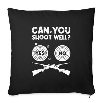 Êtes-vous bon en tir sportif - Housse de coussin décorative 45 x 45 cm - noir - Devant
