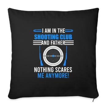 Père dans le club de tir Sportschütze - Housse de coussin décorative 45 x 45 cm - noir - Devant