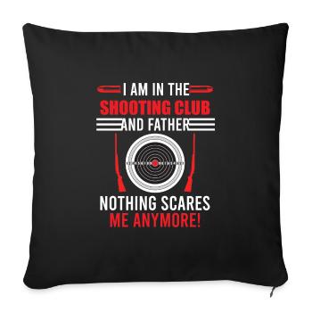 Père dans le club de tir Sportschütze - Housse de coussin décorative 45 x 45 cm - noir - Devant