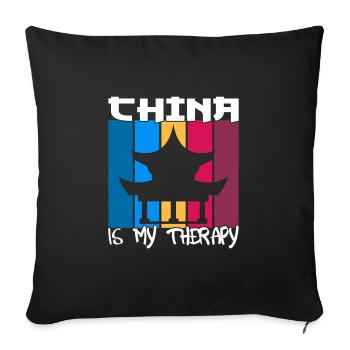 La Chine est ma thérapie - Housse de coussin décorative 45 x 45 cm - noir - Devant