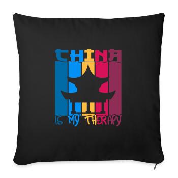 La Chine est ma thérapie - Housse de coussin décorative 45 x 45 cm - noir - Devant
