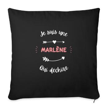 Je suis une marlène qui déchire - Housse de coussin décorative 45 x 45 cm - noir - Devant
