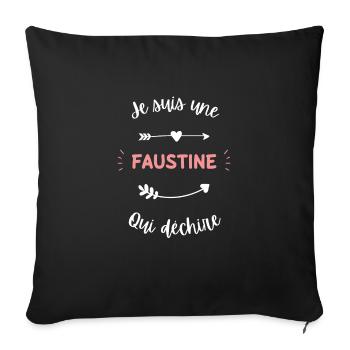 Je suis une Faustine qui déchire - Housse de coussin décorative 45 x 45 cm - noir - Devant