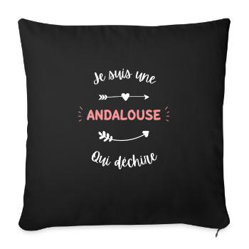Je suis une Andalouse qui déchire - Housse de coussin décorative 45 x 45 cm - noir - Devant