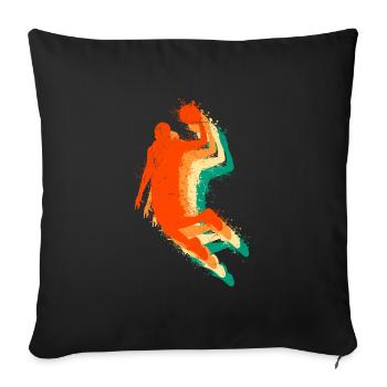 Retro Basketball Player - Sofa pillowcase 17,3'' x 17,3'' (45 x 45 cm) - black - Front