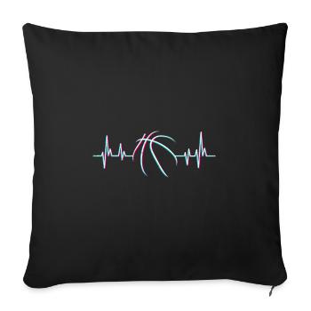 Basketball Heartbeat Basketball Player - Sofa pillowcase 17,3'' x 17,3'' (45 x 45 cm) - black - Front