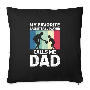 Basketballer Son Basketball Dad - Sofa pillowcase 17,3'' x 17,3'' (45 x 45 cm) - black - Front