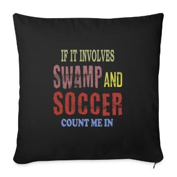 Soccer des marais - Housse de coussin décorative 45 x 45 cm - noir - Devant