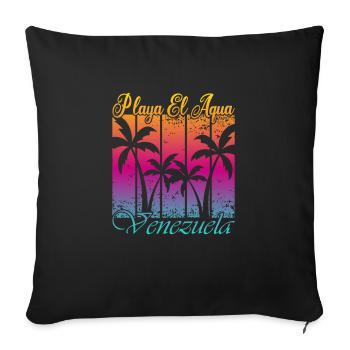 Playa El Aqua Venezuela - Sofa pillowcase 17,3'' x 17,3'' (45 x 45 cm) - black - Front
