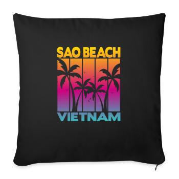 Sao Beach Vietnam - Sofakissenbezug 45 x 45 cm - Schwarz - Vorne