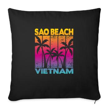 Sao Beach Vietnam - Sofakissenbezug 45 x 45 cm - Schwarz - Vorne