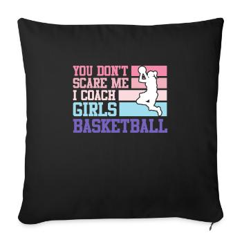 Entraîneur de basket-ball féminin - Housse de coussin décorative 45 x 45 cm - noir - Devant