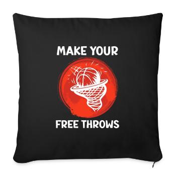 Faites vos lancers francs basket - Housse de coussin décorative 45 x 45 cm - noir - Devant