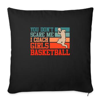 Entraîneur de basket-ball féminin - Housse de coussin décorative 45 x 45 cm - noir - Devant