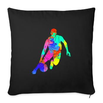 Basketball Player Silhouette Basketball Art - Sofa pillowcase 17,3'' x 17,3'' (45 x 45 cm) - black - Front