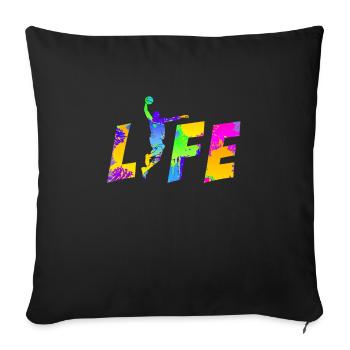 Basketteur De vie Joueur de basket-ball - Housse de coussin décorative 45 x 45 cm - noir - Devant