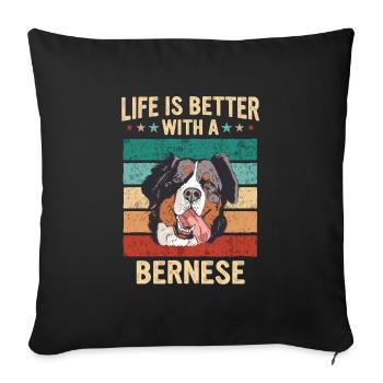 Chien de montagne bernois - Housse de coussin décorative 45 x 45 cm - noir - Devant