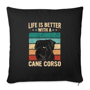 Cane Corso Dog - Sofa pillowcase 17,3'' x 17,3'' (45 x 45 cm) - black - Front