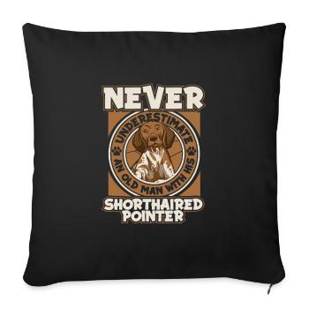 German Shorthair Dog - Sofa pillowcase 17,3'' x 17,3'' (45 x 45 cm) - black - Front