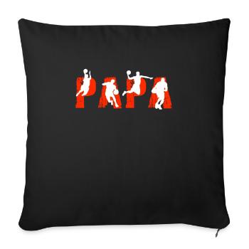 Papa Basketball - Sofa pillowcase 17,3'' x 17,3'' (45 x 45 cm) - black - Front