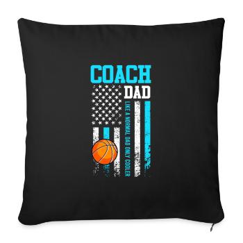 Basketball Coach Dad USA Basketball Player - Sofa pillowcase 17,3'' x 17,3'' (45 x 45 cm) - black - Front