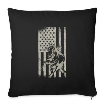 Horse Horses Riding Horse Riding Jumping - Sofa pillowcase 17,3'' x 17,3'' (45 x 45 cm) - black - Front