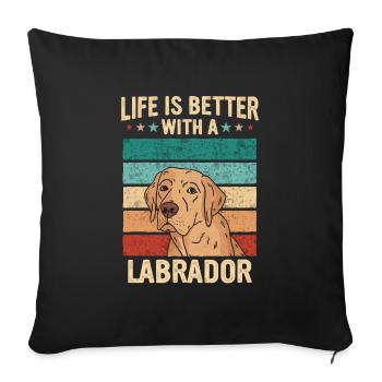 Labrador Hund - Sofakissenbezug 45 x 45 cm - Schwarz - Vorne