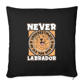 Labrador Hund - Sofakissenbezug 45 x 45 cm - Schwarz - Vorne