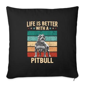 Pitbull Dog - Sofa pillowcase 17,3'' x 17,3'' (45 x 45 cm) - black - Front