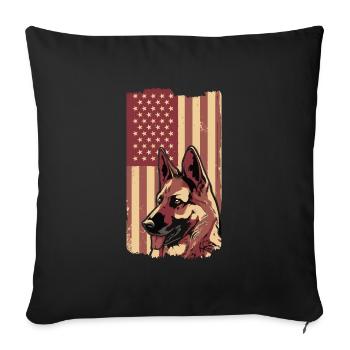 Malinois Dog - Sofa pillowcase 17,3'' x 17,3'' (45 x 45 cm) - black - Front