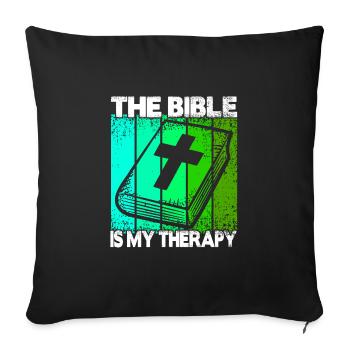 The Bible Is My Therapy - Sofa pillowcase 17,3'' x 17,3'' (45 x 45 cm) - black - Front
