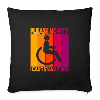 Vintage Wheelchair User Wheelchair - Sofa pillowcase 17,3'' x 17,3'' (45 x 45 cm) - black - Front