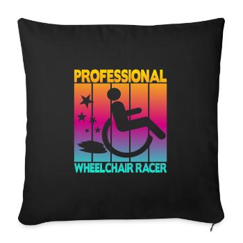 Professional Wheelchair Racer - Sofa pillowcase 17,3'' x 17,3'' (45 x 45 cm) - black - Front