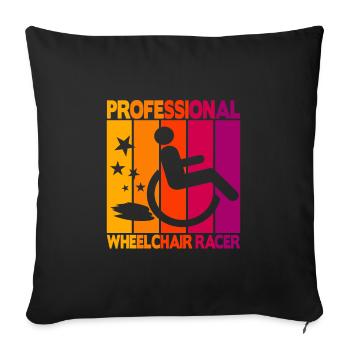 Professional Wheelchair Racer - Sofa pillowcase 17,3'' x 17,3'' (45 x 45 cm) - black - Front