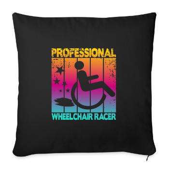 Professional Wheelchair Racer - Sofa pillowcase 17,3'' x 17,3'' (45 x 45 cm) - black - Front