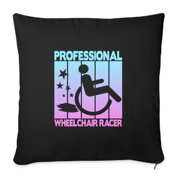 Professional Wheelchair Racer - Sofa pillowcase 17,3'' x 17,3'' (45 x 45 cm) - black - Front