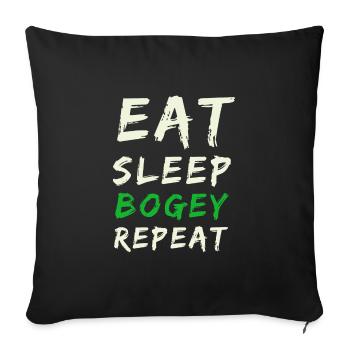 Eat sleep golf repeat - Sofa pillowcase 17,3'' x 17,3'' (45 x 45 cm) - black - Front