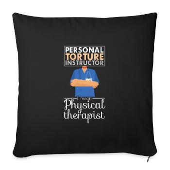 Physiothérapeute Orthophonie et massothérapie Chir - Housse de coussin décorative 45 x 45 cm - noir - Devant