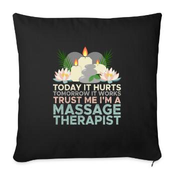 Physiothérapeute Orthophonie et massothérapie Chir - Housse de coussin décorative 45 x 45 cm - noir - Devant