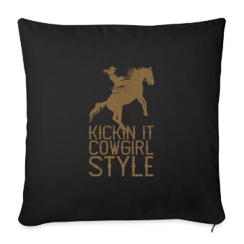 Ballet Ballerine Pole Dancer Line Dance Tap Dance - Housse de coussin décorative 45 x 45 cm - noir - Devant